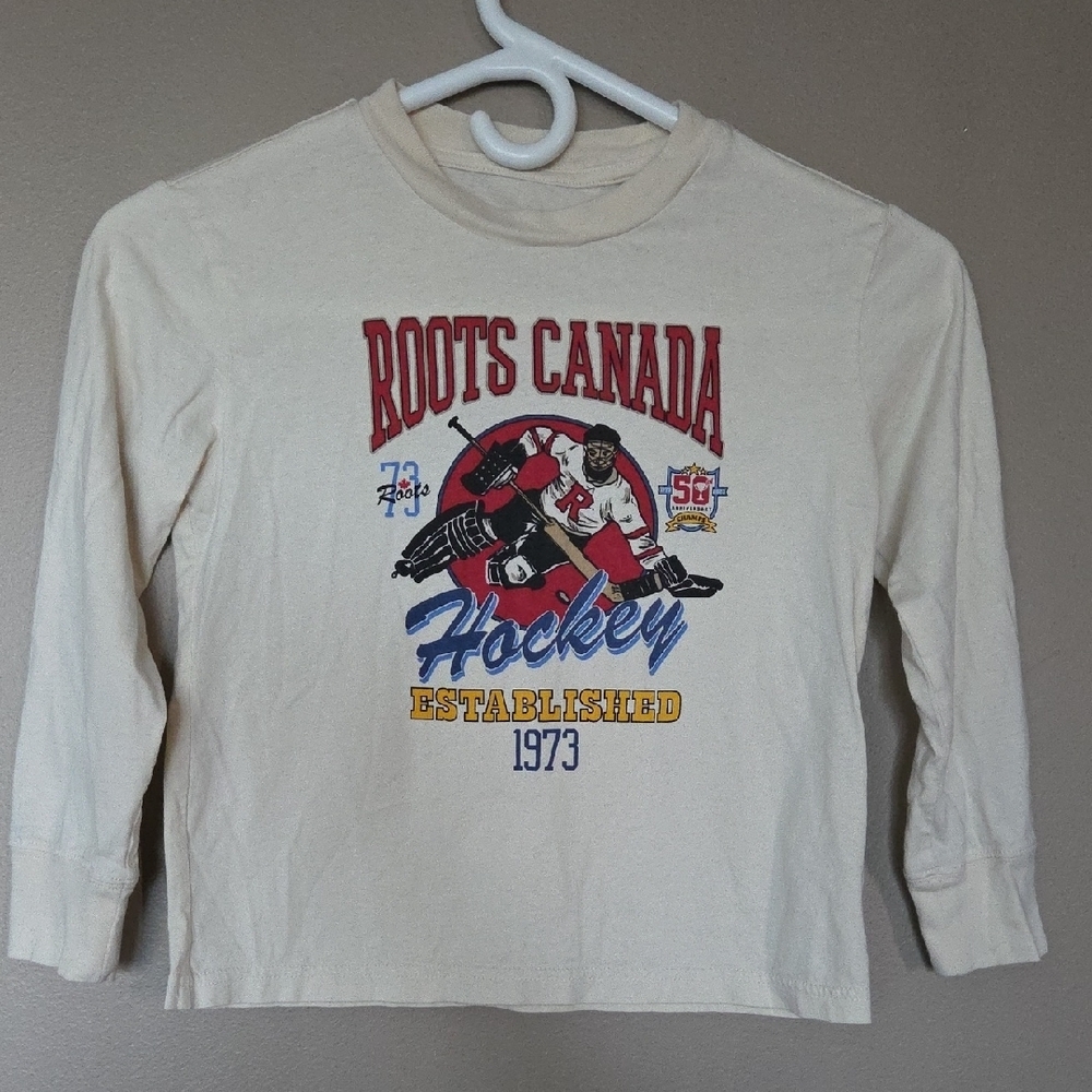 Roots Canada Kids Hockey Long Sleeve Shirt Size S (5-6yrs)